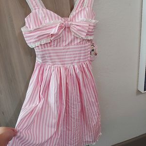 Small Hell Bunny Pink Striped Lolita Dress Unworn
